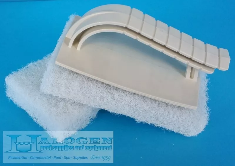 Hand Held Scrubber with 2 White Light Duty Pads