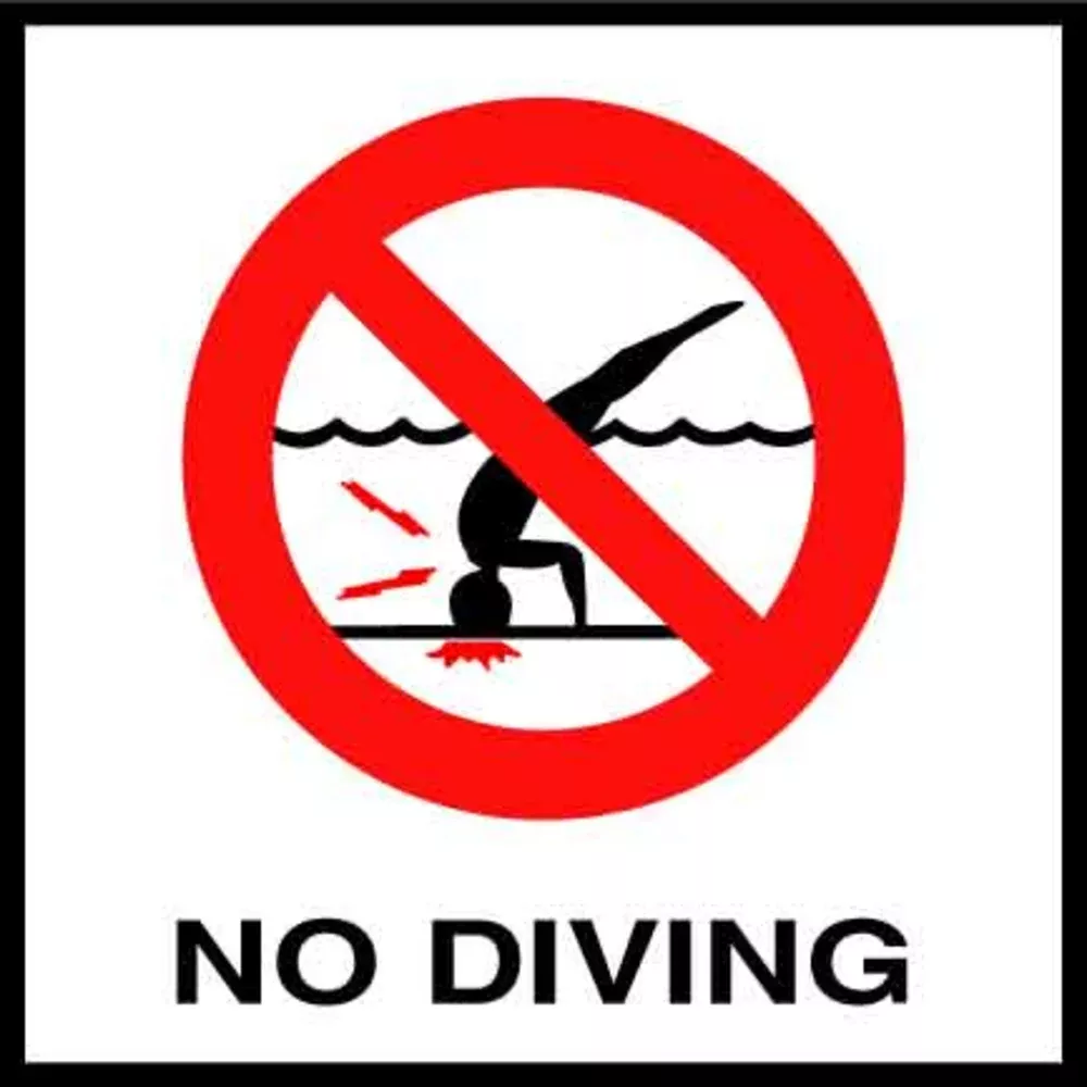 Pool Safety Inlays | AquaGuard | No Diving International Symbol Small | PVC | Non Electrical