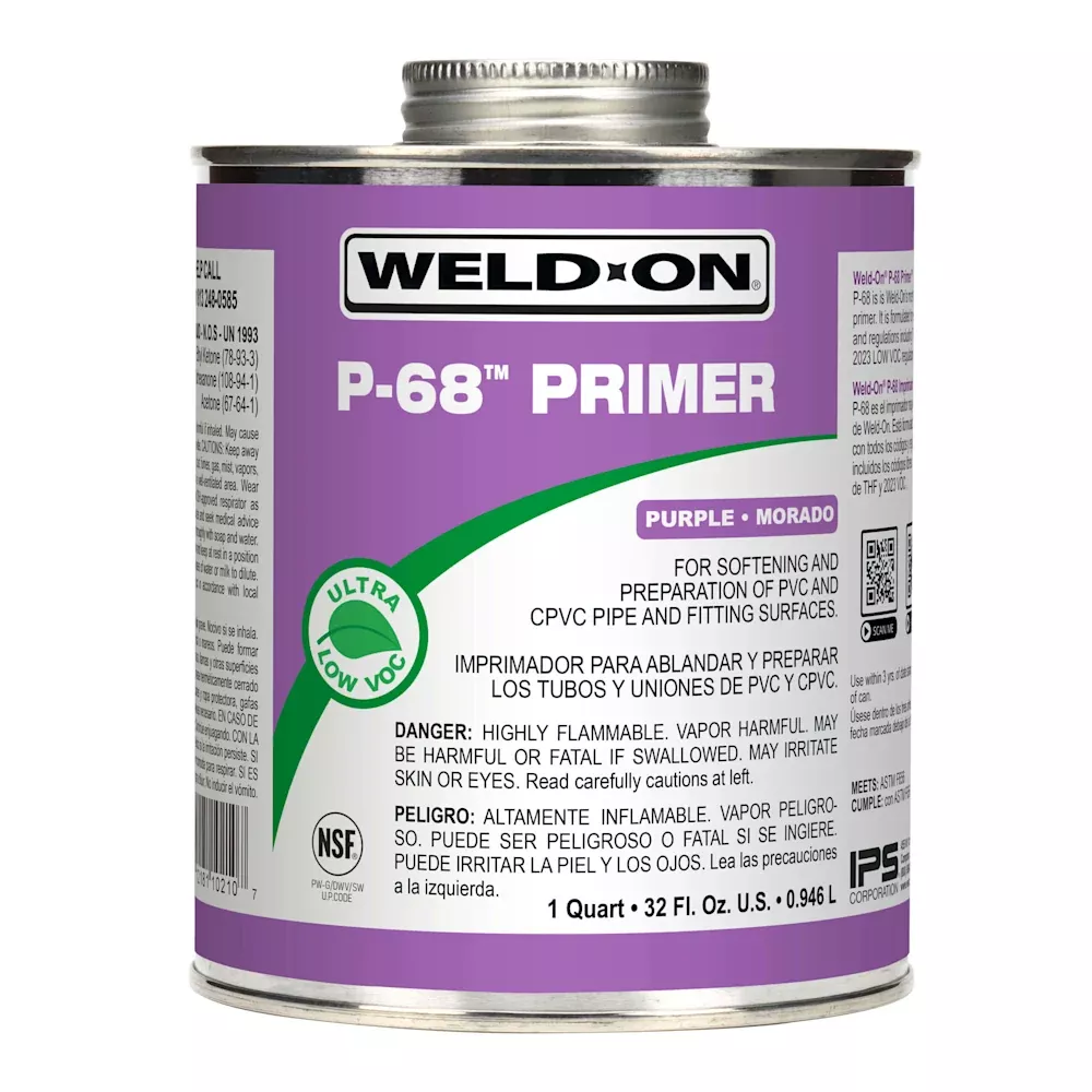 PVC Primer | IPS | P-68 Series PVC Primer | Low VOC Purple Fast Curing | 1 Gallon Metal Can