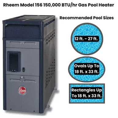 Rheem Pool Heater Model 156 - 150,000 BTU Gas